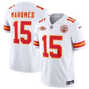 Men Kansas City Chiefs #15 Patrick Mahomes White 2023 F.U.S.E. With "NKH" Patch Vapor Untouchable Limited Football Stitched Jersey