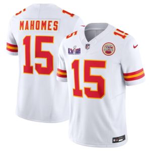 Men Kansas City Chiefs #15 Patrick Mahomes White F.U.S.E. Super Bowl LVIII Patch Vapor Untouchable Limited Football Stitched Jersey