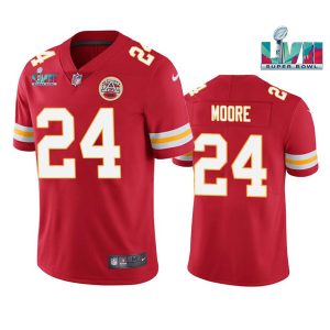 Men Kansas City Chiefs #24 Skyy Moore Red Super Bowl LVII Patch Vapor Untouchable Limited Stitched Jersey