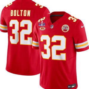 Men Kansas City Chiefs #32 Nick Bolton Red 2024 F.U.S.E. Super Bowl LVIII Patch With "NKH" Patch Vapor Untouchable Limited Football Stitched Jersey