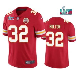 Men Kansas City Chiefs #32 Nick Bolton Red Super Bowl LVII Patch Vapor Untouchable Limited Stitched Jersey