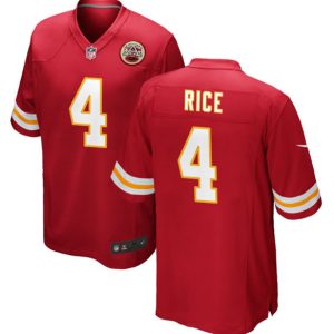 Men Kansas City Chiefs #4 Rashee Rice Red Football Stitched Game Jersey