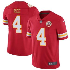 Men Kansas City Chiefs #4 Rashee Rice Red Vapor Untouchable Limited Stitched Football Jersey