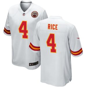 Men Kansas City Chiefs #4 Rashee Rice White Football Stitched Game Jersey