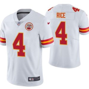 Men Kansas City Chiefs #4 Rashee Rice White Vapor Untouchable Limited Stitched Football Jersey