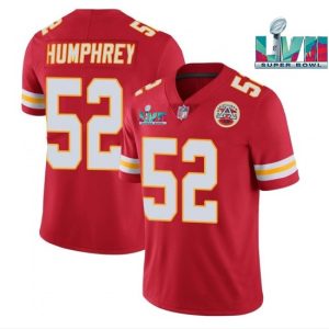 Men Kansas City Chiefs #52 Creed Humphrey Red Super Bowl LVII Patch Vapor Untouchable Limited Stitched Jersey