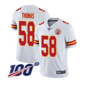 Men Kansas City Chiefs #58 Derrick Thomas White 2019 100th Season Vapor Untouchable Limited Stitched Jersey