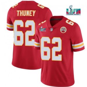 Men Kansas City Chiefs #62 Joe Thuney Red Super Bowl LVII Patch Vapor Untouchable Limited Stitched Jersey