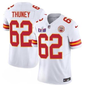 Men Kansas City Chiefs #62 Joe Thuney White 2024 F.U.S.E. Super Bowl LVIII Patch Vapor Untouchable Limited Football Stitched Jersey