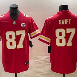 Men Kansas City Chiefs #87 Taylor Swift Red Vapor Untouchable Limited Football Stitched Jersey