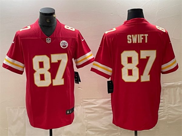 Men Kansas City Chiefs #87 Taylor Swift Red Vapor Untouchable Limited Football Stitched Jersey