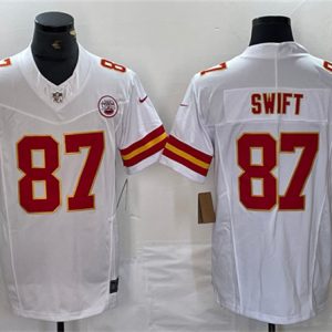 Men Kansas City Chiefs #87 Taylor Swift White F.U.S.E. Vapor Untouchable Limited Stitched Jersey