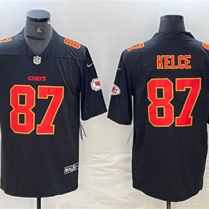 Men Kansas City Chiefs #87 Travis Kelce Black Vapor Untouchable Limited Football Stitched Jersey