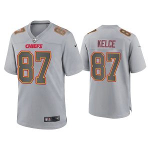 Men Kansas City Chiefs #87 Travis Kelce Gray Atmosphere Fashion Stitched Game Jersey