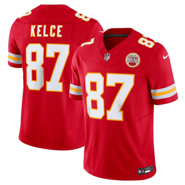 Men Kansas City Chiefs #87 Travis Kelce Red 2023 F.U.S.E. Vapor Untouchable Limited Stitched Jersey