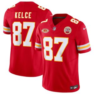 Men Kansas City Chiefs #87 Travis Kelce Red 2023 F.U.S.E. With "NKH" Patch Vapor Untouchable Limited Football Stitched Jersey