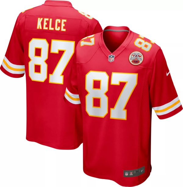 Men Kansas City Chiefs #87 Travis Kelce Red Stitched Game Jersey