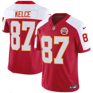 Men Kansas City Chiefs #87 Travis Kelce Red/White 2023 F.U.S.E. Vapor Untouchable Limited Football Stitched Jersey