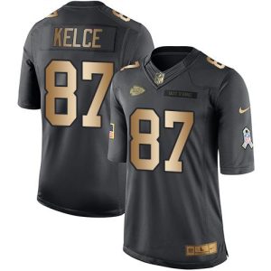 Men Kansas City Chiefs Active Custom Black Gold Salute To Service Football Limited Jersey