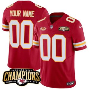 Men Kansas City Chiefs Active Player Custom Red 2023 F.U.S.E. AFC West Champions With "NKH" Patch Vapor Untouchable Limited Football Stitched Jersey