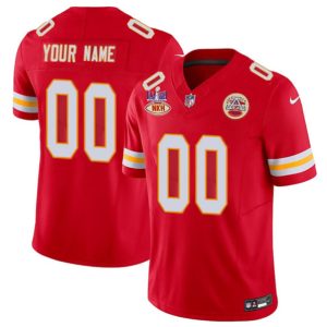 Men Kansas City Chiefs Active Player Custom Red 2024 F.U.S.E. Super Bowl LVIII Patch With "NKH" Patch Vapor Untouchable Limited Stitched Jersey