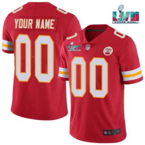 Men Kansas City Chiefs Active Player Custom Red Super Bowl LVII Patch Vapor Untouchable Limited Stitched Jersey