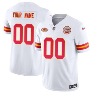 Men Kansas City Chiefs Active Player Custom White 2023 F.U.S.E. With "NKH" Patch Vapor Untouchable Limited Football Stitched Jersey