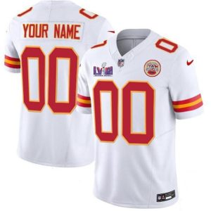 Men Kansas City Chiefs Active Player Custom White 2024 F.U.S.E. Super Bowl LVIII Patch Vapor Untouchable Limited Football Stitched Jersey