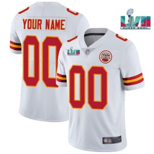 Men Kansas City Chiefs Active Player Custom White Super Bowl LVII Patch Vapor Untouchable Limited Stitched Jersey