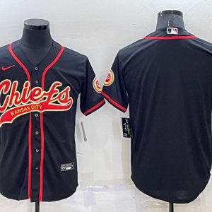 Men Kansas City Chiefs Blank Black Cool Base Stitched Baseball Jersey