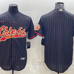 Men Kansas City Chiefs Blank Black With Patch Cool Base Stitched Baseball Jersey