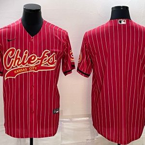 Men Kansas City Chiefs Blank Red With Patch Cool Base Stitched Baseball Jersey