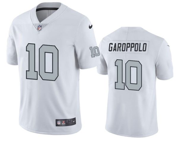 Men Las Vegas Raiders #10 Jimmy Garoppolo White Color Rush Limited Stitched Football Jersey