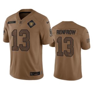 Men Las Vegas Raiders #13 Hunter Renfrow 2023 Brown Salute To Service Limited Football Stitched Jersey