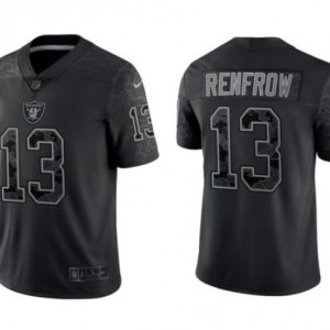 Men Las Vegas Raiders #13 Hunter Renfrow Black Reflective Limited Stitched Football Jersey