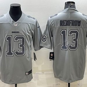 Men Las Vegas Raiders #13 Hunter Renfrow Gray Atmosphere Fashion With Patch Stitched Jersey