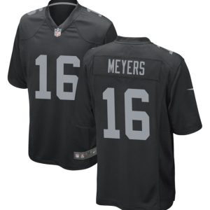 Men Las Vegas Raiders #16 Jakobi Meyers Black Football Stitched Game Jersey