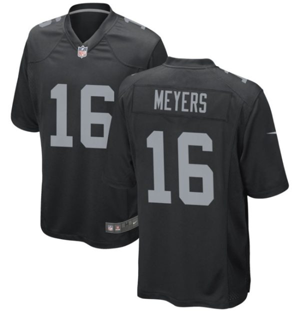 Men Las Vegas Raiders #16 Jakobi Meyers Black Football Stitched Game Jersey