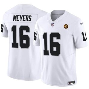 Men Las Vegas Raiders #16 Jakobi Meyers White 2023 F.U.S.E. With John Madden Patch Vapor Limited Football Stitched Jersey