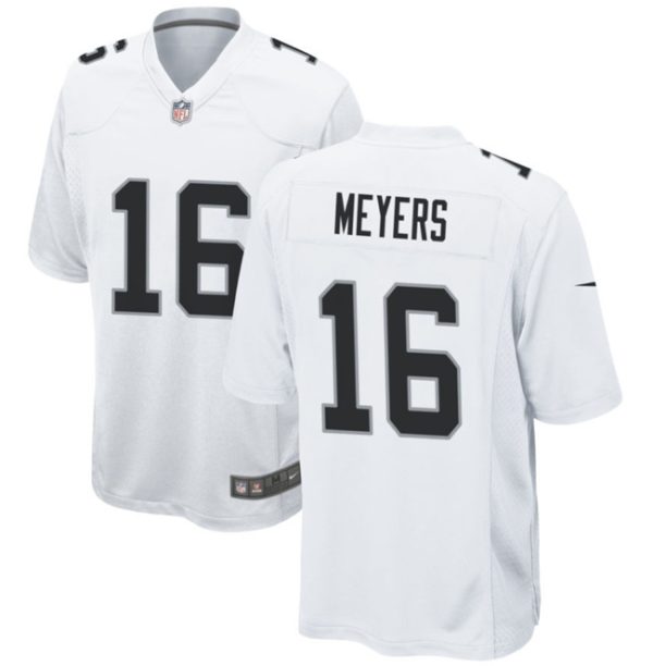 Men Las Vegas Raiders #16 Jakobi Meyers White Football Stitched Game Jersey