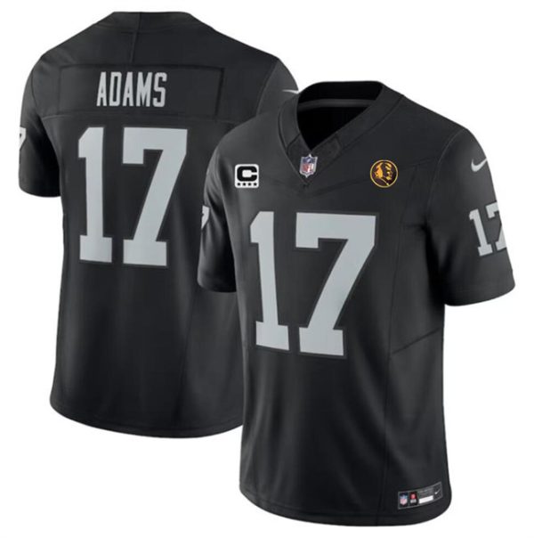 Men Las Vegas Raiders #17 Davante Adams Black 2023 F.U.S.E. With 4-star C Patch And John Madden Patch Vapor Limited Football Stitched Jersey