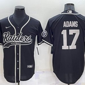 Men Las Vegas Raiders #17 Davante Adams Black Cool Base Stitched Baseball Jersey