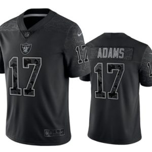 Men Las Vegas Raiders #17 Davante Adams Black Reflective Limited Stitched Football Jersey