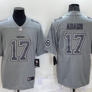 Men Las Vegas Raiders #17 Davante Adams Gray With Patch Atmosphere Fashion Stitched Jersey