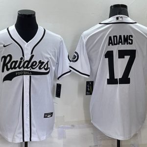 Men Las Vegas Raiders #17 Davante Adams White Cool Base Stitched Baseball Jersey