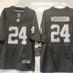 Men Las Vegas Raiders #24 Charles Woodson Black 2023 F.U.S.E Vapor Untouchable Stitched Football Jersey