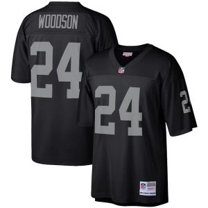 Men Las Vegas Raiders #24 Charles Woodson Black Stitched Football Jersey