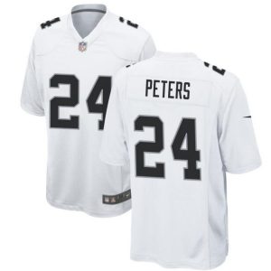 Men Las Vegas Raiders #24 Marcus Peters White Football Stitched Game Jersey