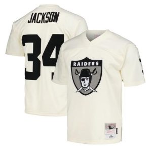 Men Las Vegas Raiders #34 Bo Jackson Cream Football Stitched Jersey