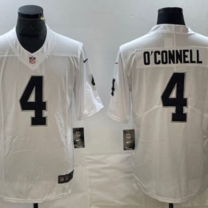 Men Las Vegas Raiders #4 Aidan O'Connell White Vapor Untouchable Football Stitched Jersey